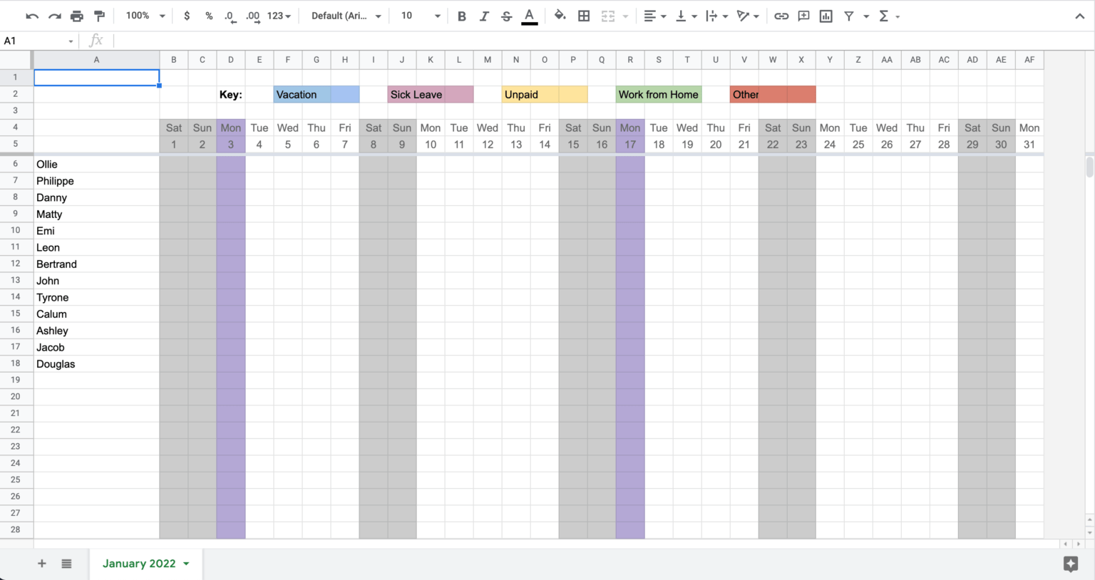 How to Set up a PTO Tracker in Google Sheets Flamingo