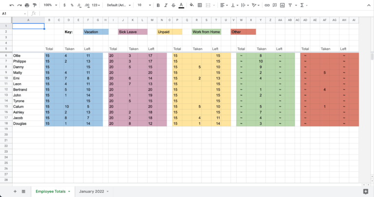 How to Set up a PTO Tracker in Google Sheets - Flamingo